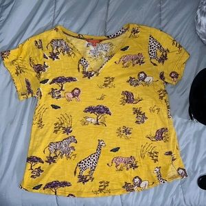 Modcloth M Safari Yellow Cropped Tee